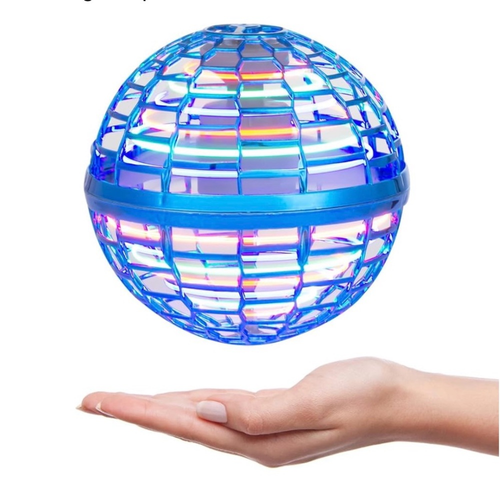 Galaxy NWT Flying Boomerang Ball Glowing Light Up Caged LED Lights Blue OS